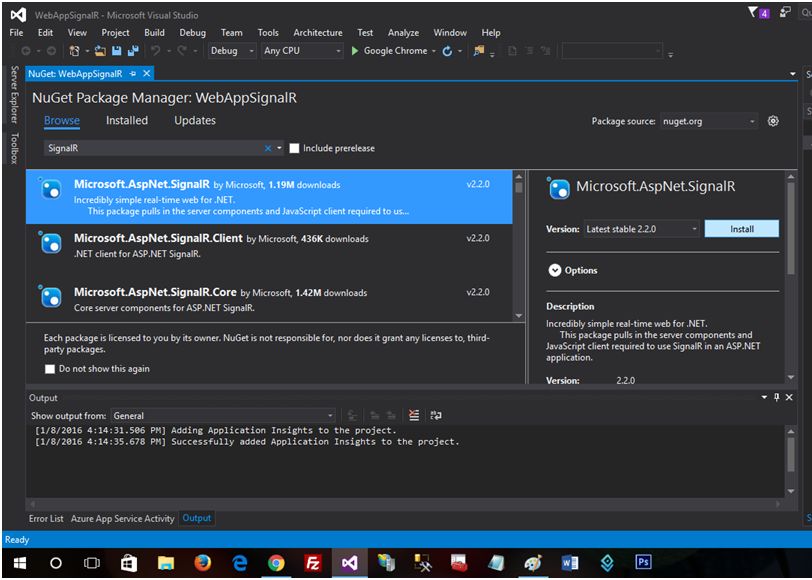 Getting Started with SignalR